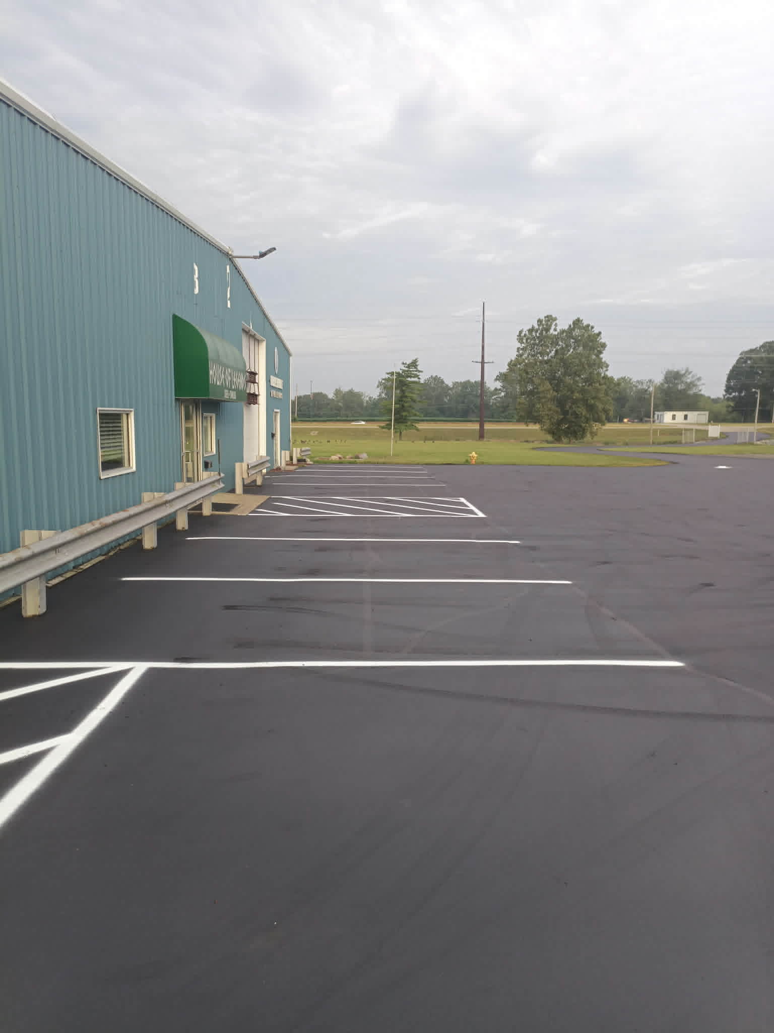 Commercial asphalt parking lot