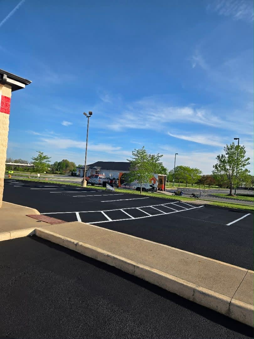 Commercial parking lot asphalt and striping project